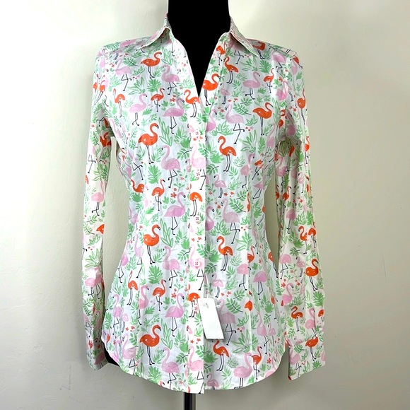 Brooks Brothers Tops - BROOKS BROTHERS Flamingo V-Neck Button Down Shirt 0P